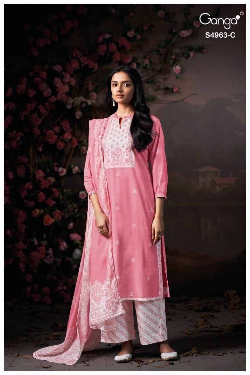IVANIA 4963 Series By Ganga Fashion Beautiful Festive Suits Stylish Colorful Fancy Casual Wear & Ethnic Wear PREMIUM COTTON Dresses At Wholesale Price